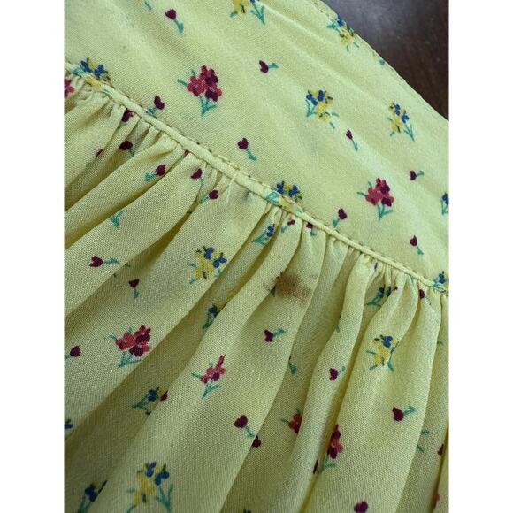 Vtg Escada Yellow Ditsy Floral Pleated Ruffle Hem Peasant Skirt Size 42 / S ? - Picture 8 of 9